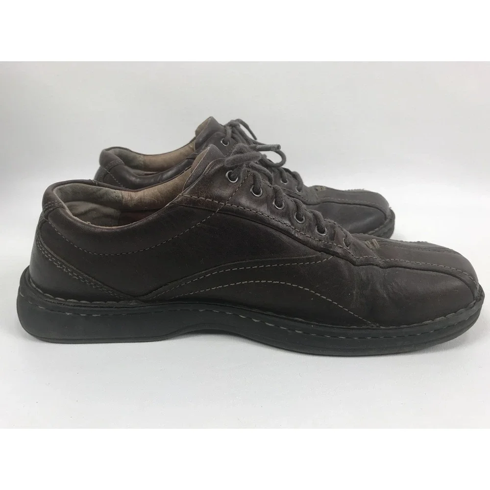 Clarks Nebulae Shoes Bicycle Toe Lace Up Loafer Mens Size 9M Brown Leather 75051